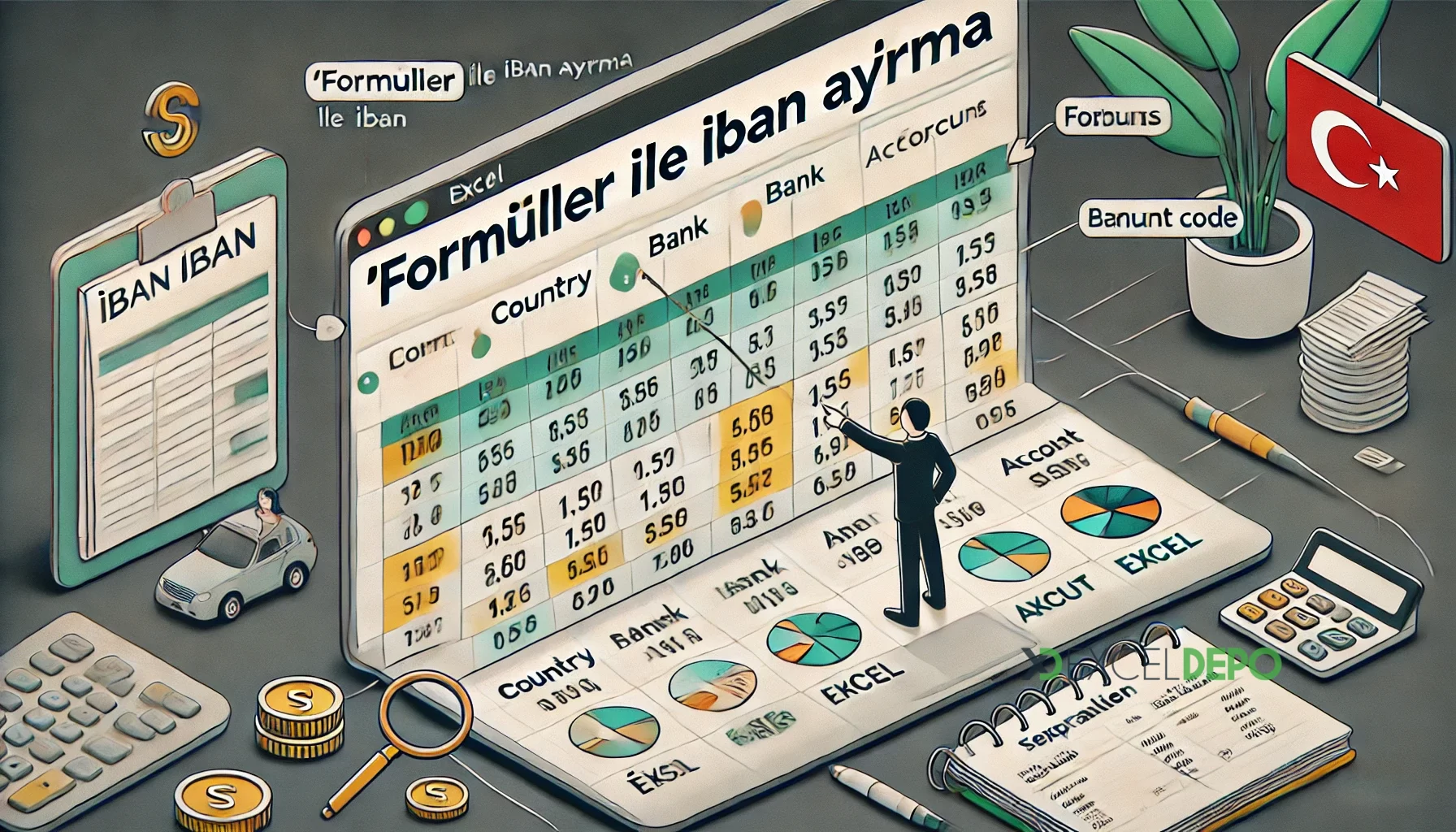 Formüller ile IBAN Ayırma